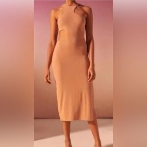 Abercrombie Cut out tan maxi dress